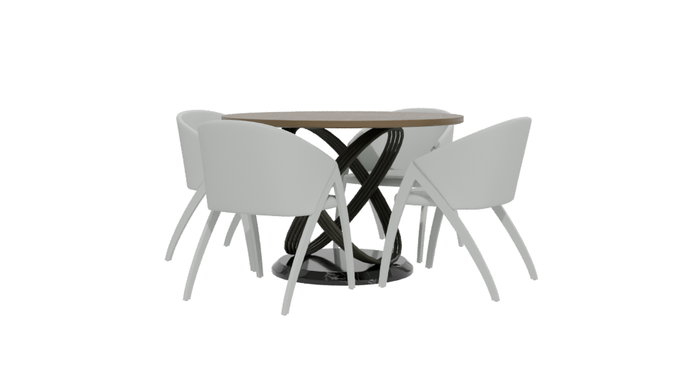 Modern Round Table Set 3D - Professional 3D Model Render 12