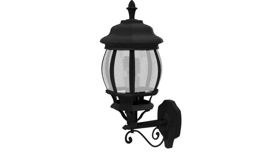 Black Wall Lantern 3D Model - Professional 3D Model Render 13