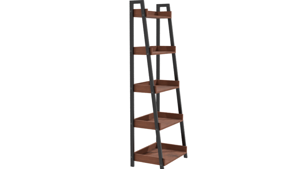 Industrial Wooden Shelf Unit 3D - Professional 3D Model Render 9