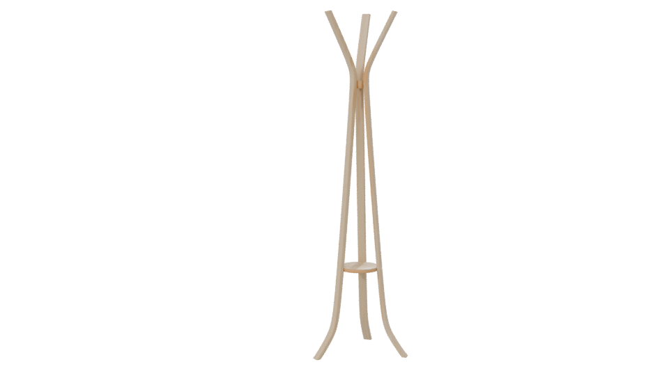 Minimalist Wooden Coat Rack 3D Model - Professional 3D Model Render 7