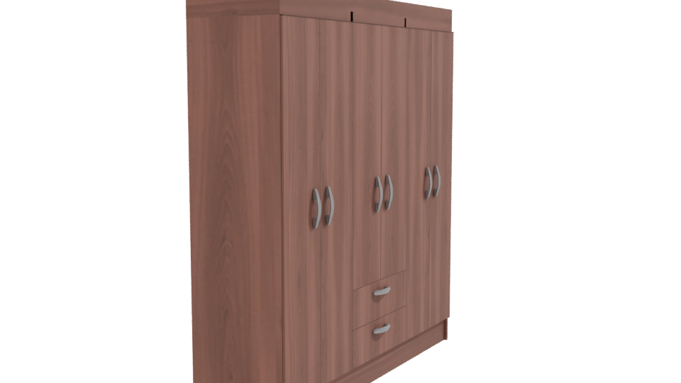 Stylish Wooden Storage Cabinet Model - Professional 3D Model Render 9