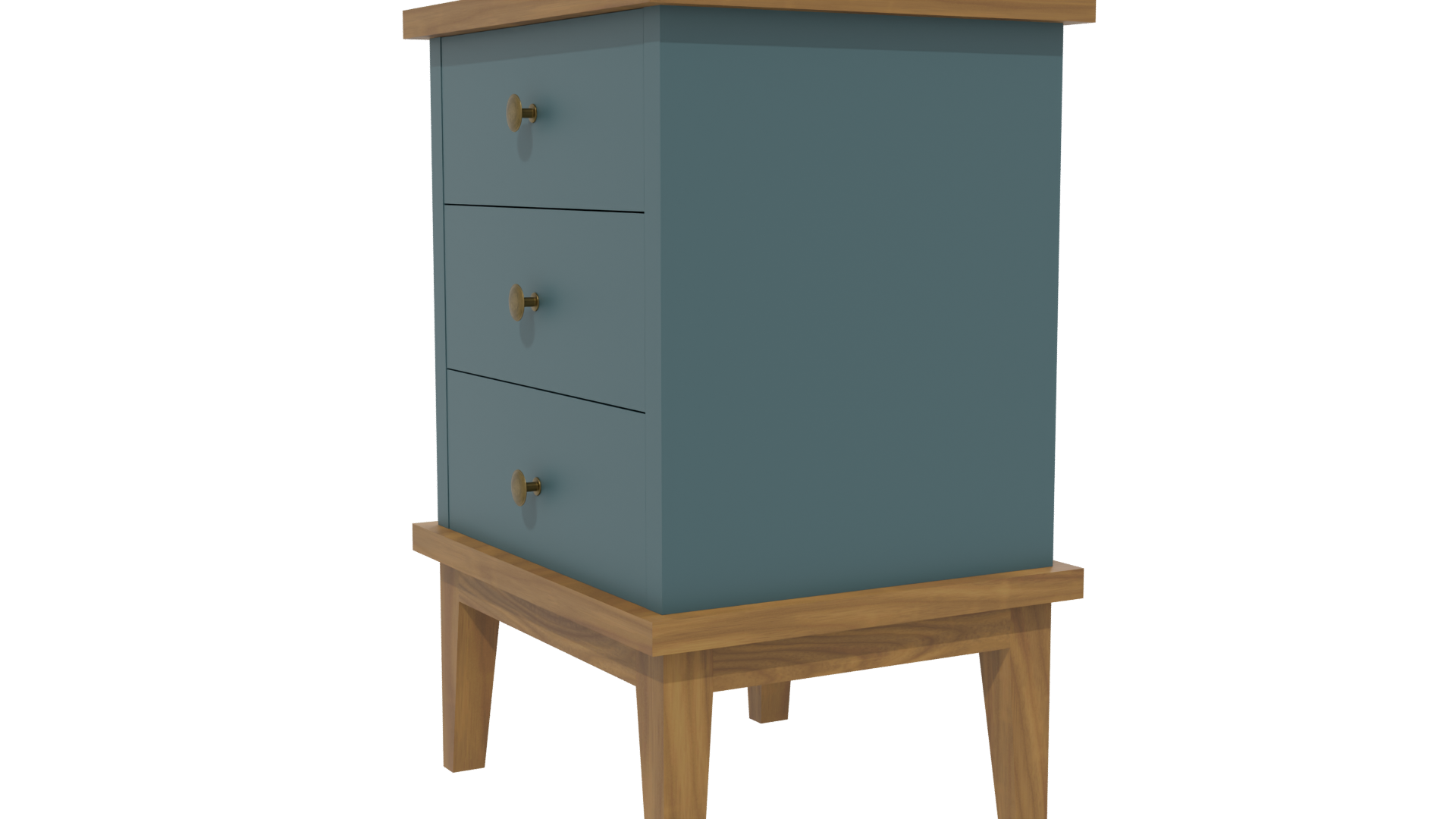 Stylish Wooden 3-Drawer Chest - Professional 3D Model Render 13