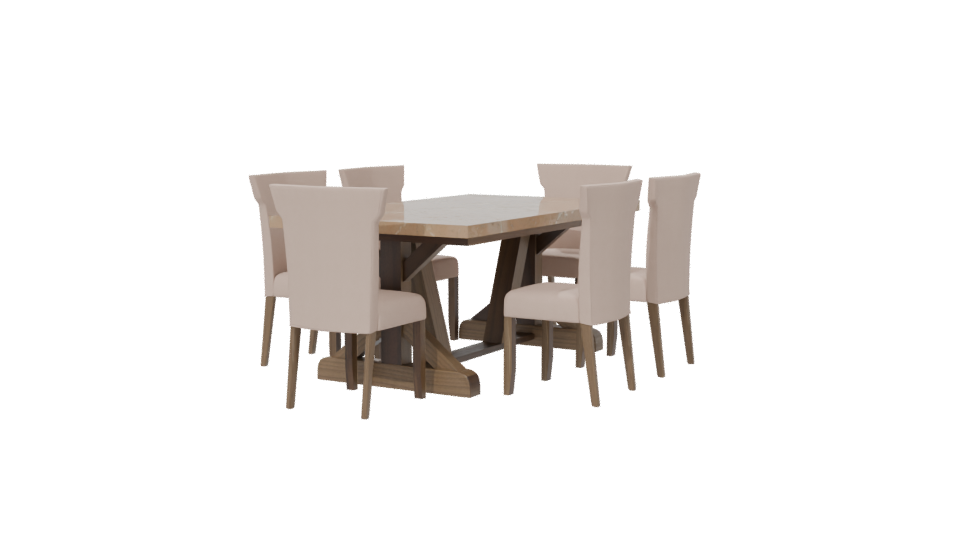 Elegant Dining Table Set 3D - Professional 3D Model Render 6