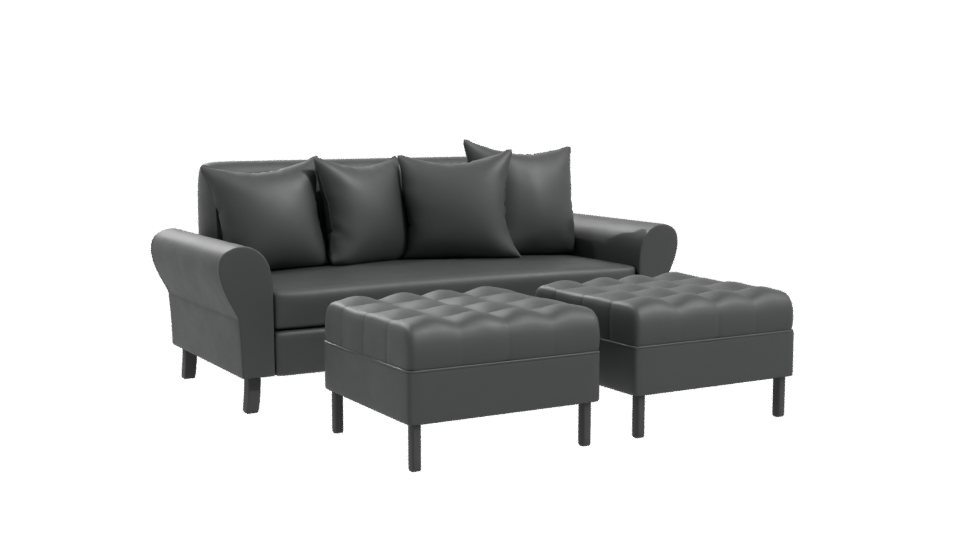 Contemporary Leather Sofa Set 3D - Professional 3D Model Render 10