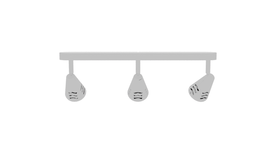 Sleek Modern Triple Track Lighting Fixture 3D Model - Professional 3D Model Render 5