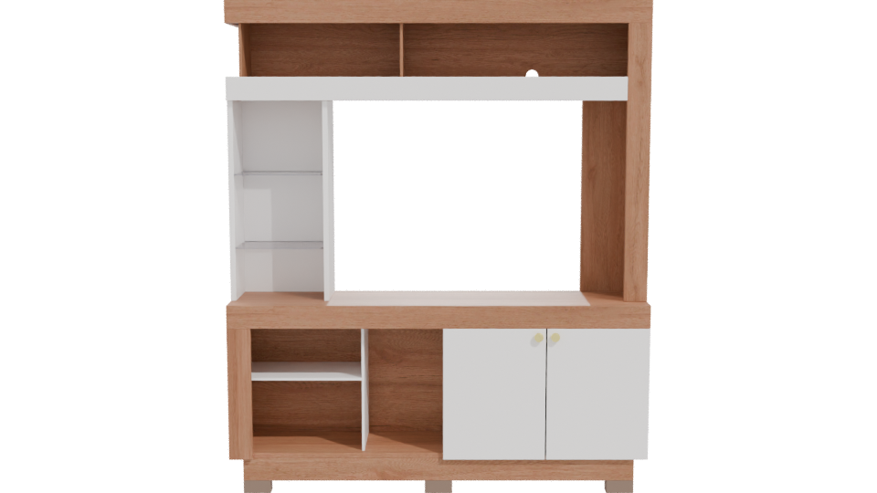 Contemporary Wood TV Stand Model - Professional 3D Model Render 11