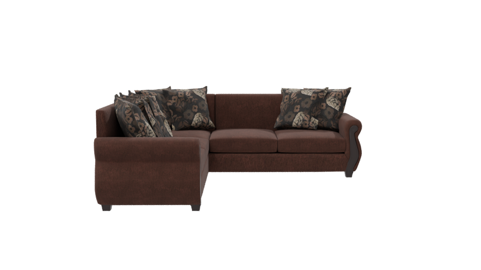 Bolonia Coffee Fabric Sectional Sofa 3D - Professional 3D Model Render 8