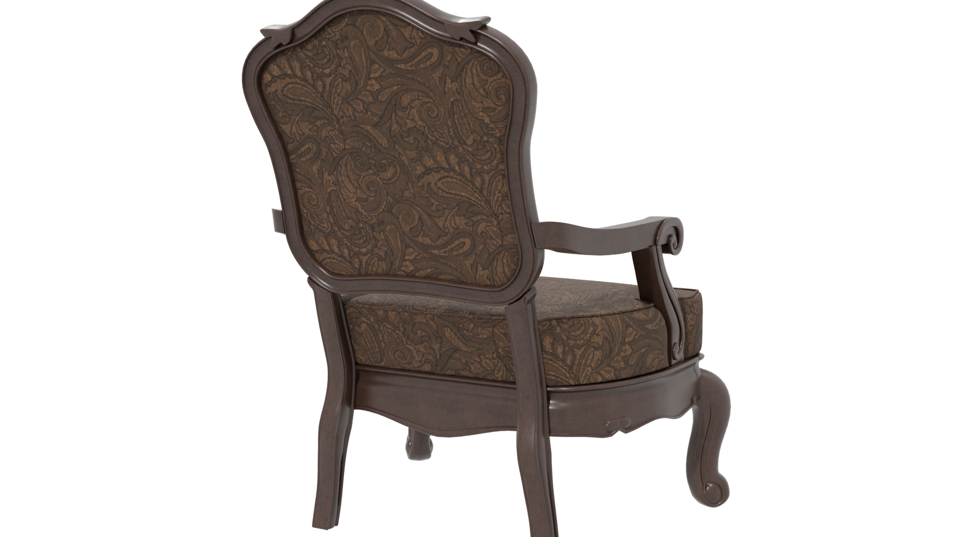 Vintage Elegant Upholstered Armchair 3D Model - Professional 3D Model Render 6