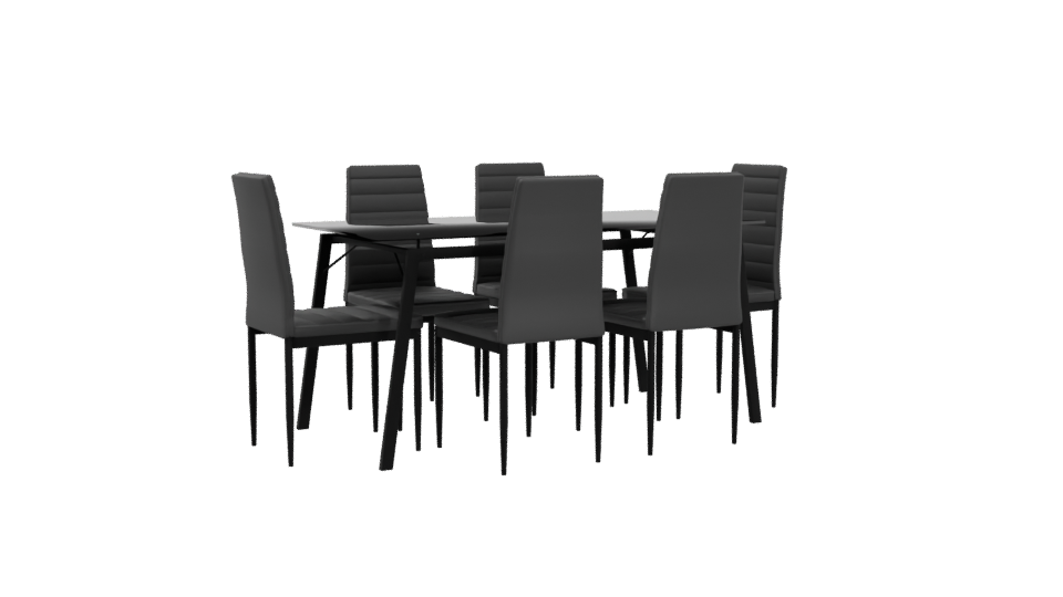Stylish Modern Dining Table Set 3D Model - Professional 3D Model Render 4