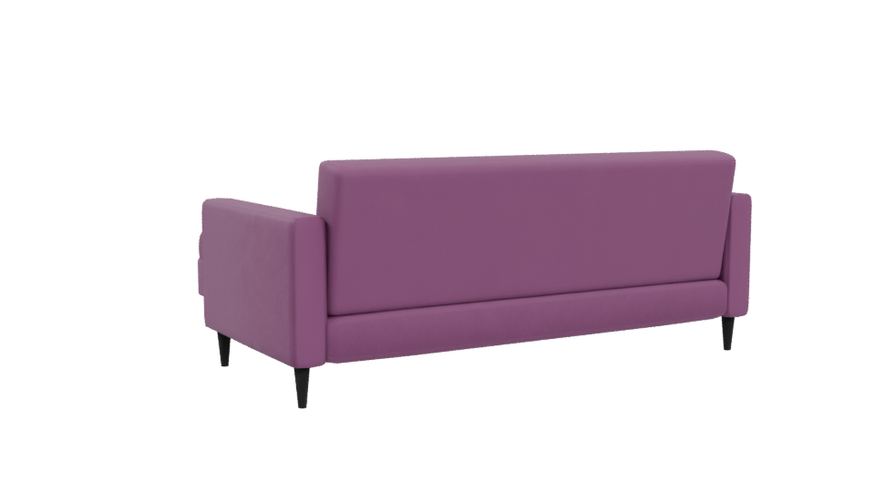 Retro Sofa with Poufs 3D Model - Professional 3D Model Render 4