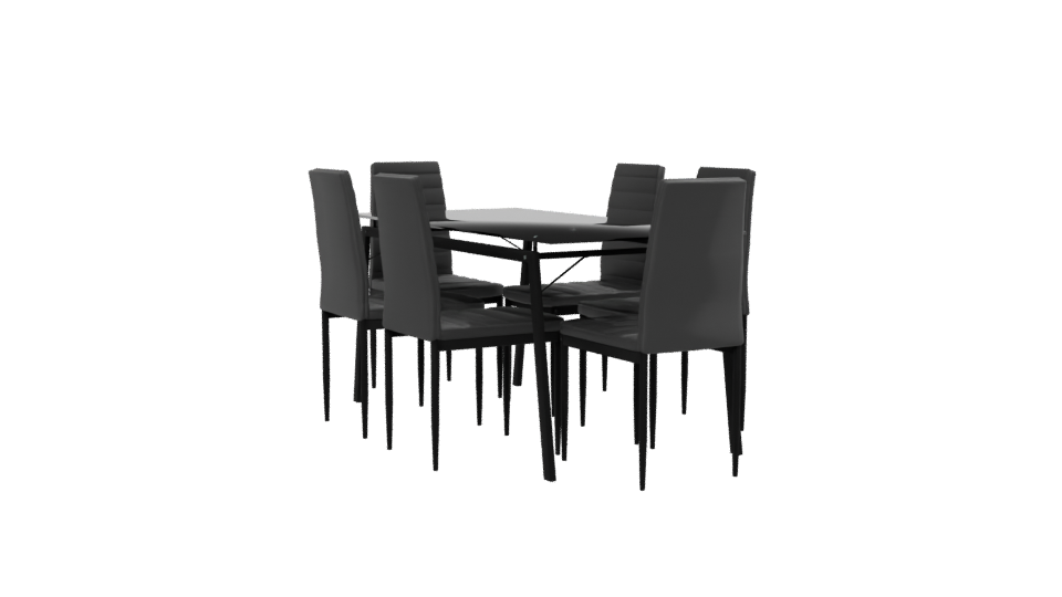 Stylish Modern Dining Table Set 3D Model - Professional 3D Model Render 13