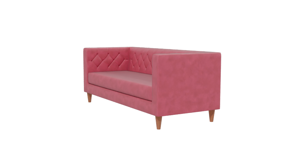 Stylish Pink Fabric Sofa 3D Model - Professional 3D Model Render 13