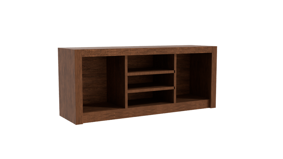 Stylish Wooden Media Console 3D - Professional 3D Model Render 10