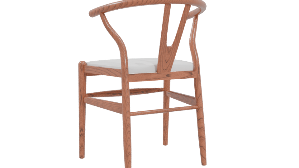 Elegant Wooden Dining Chair 3D Model - Professional 3D Model Render 4
