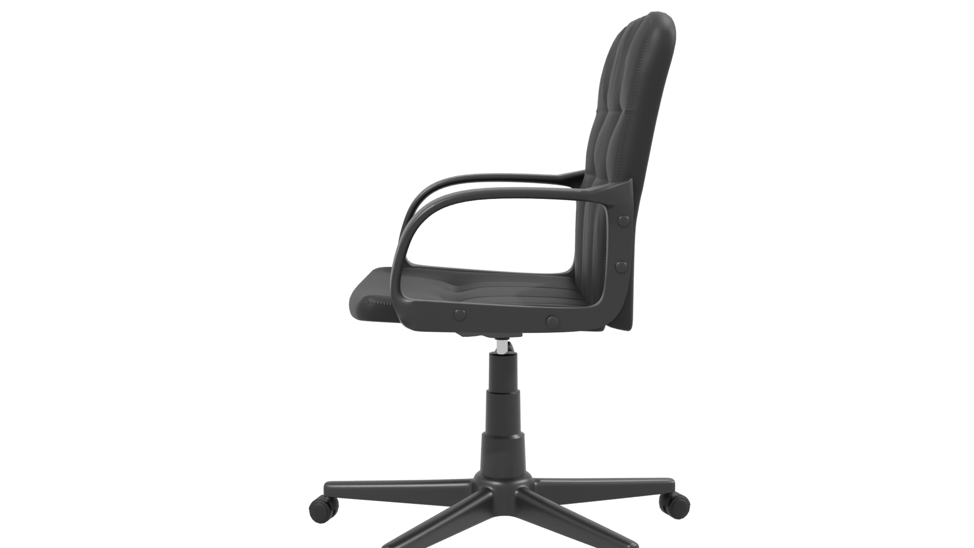 Elegant Black Leather Office Chair 3D Model - Professional 3D Model Render 2