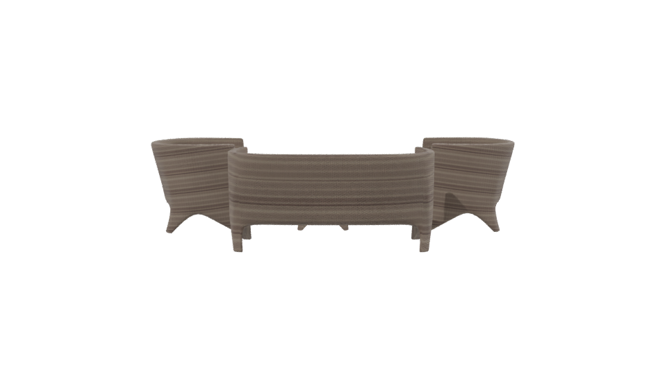 Stylish Outdoor Seating Set 3D - Professional 3D Model Render 2
