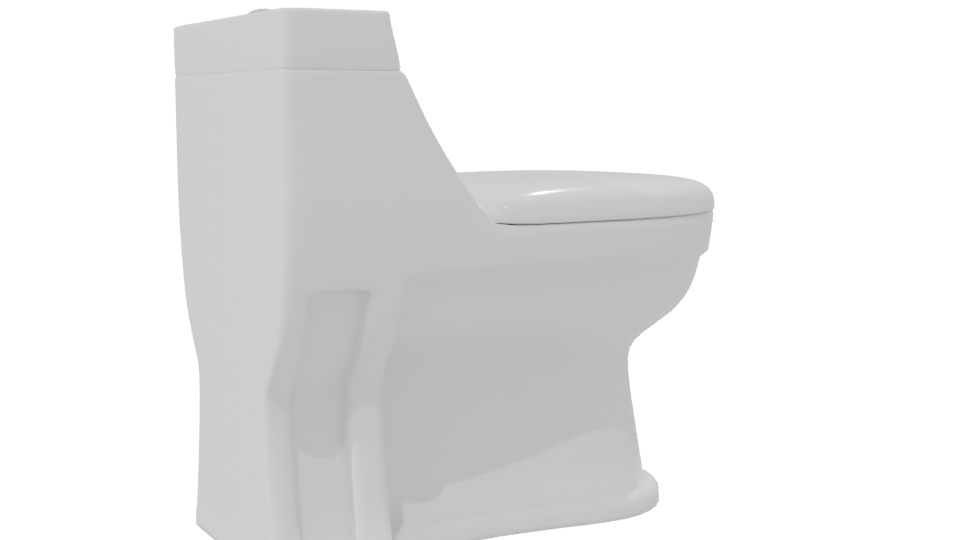 One Piece White Toilet 3D - Professional 3D Model Render 7
