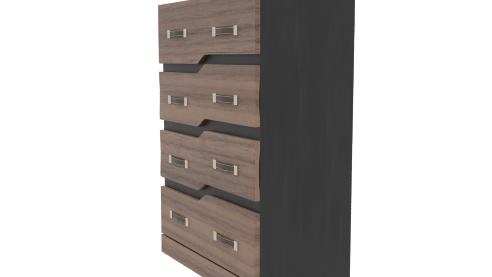 Stylish Wooden Drawer Unit 3D - Professional 3D Model Render 13