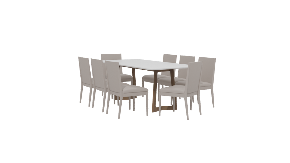 Modern Dining Table Set 3D - Professional 3D Model Render 13