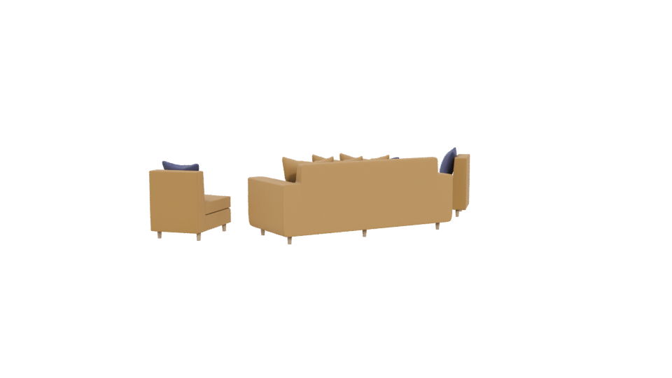 Living Room Sofa Set 3D Model - Professional 3D Model Render 4