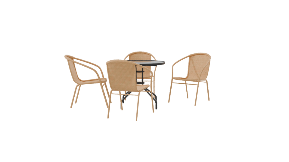 Contemporary Outdoor Dining Set 3D - Professional 3D Model Render 8