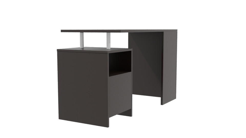 Contemporary Office Desk with Drawers 3D Model - Professional 3D Model Render 3