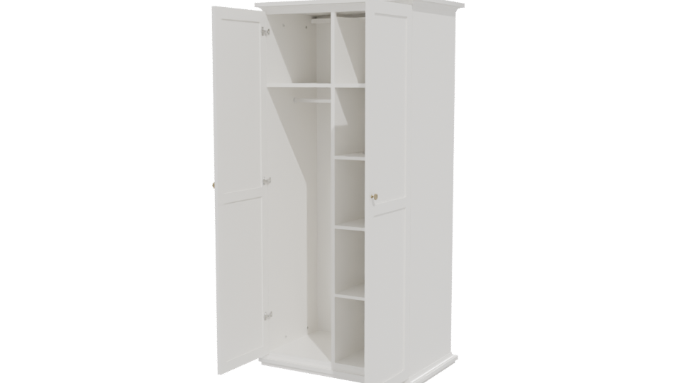 Minimalist White Wardrobe Model - Professional 3D Model Render 12