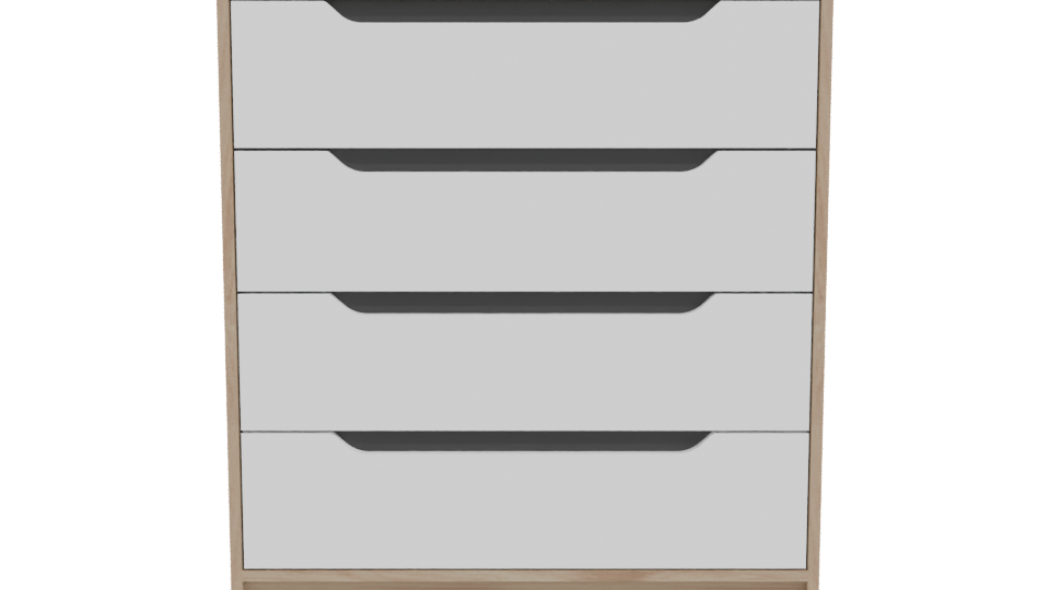 Modern 4-Drawer Dresser 3D - Professional 3D Model Render 11