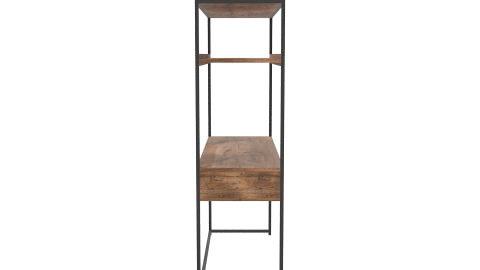 Stylish Industrial Wooden Display Shelf 3D Model - Professional 3D Model Render 8