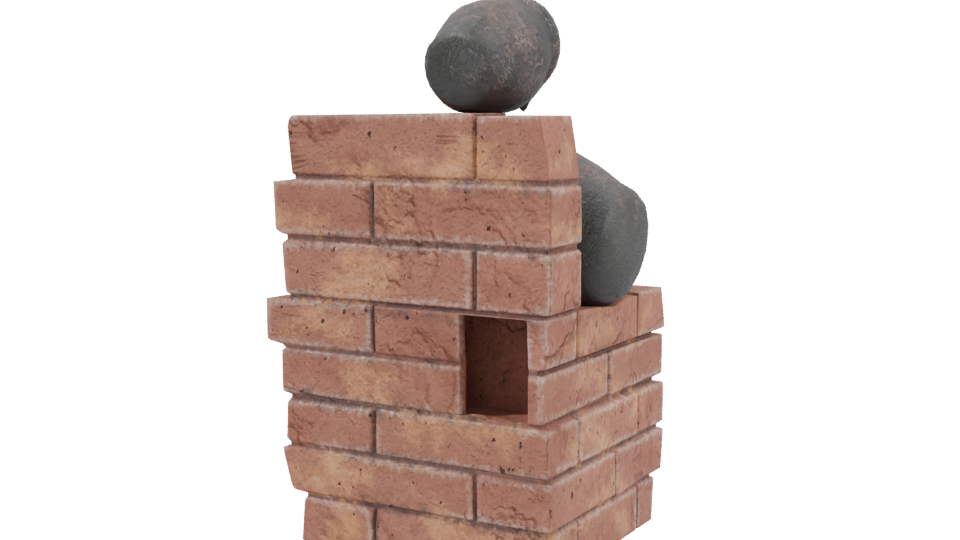 Stylized Ancient Pottery with Brick Structure 3D Model - Professional 3D Model Render 3