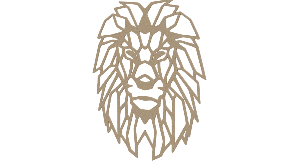 Stylized Lion Head Emblem 3D - Professional 3D Model Render 12
