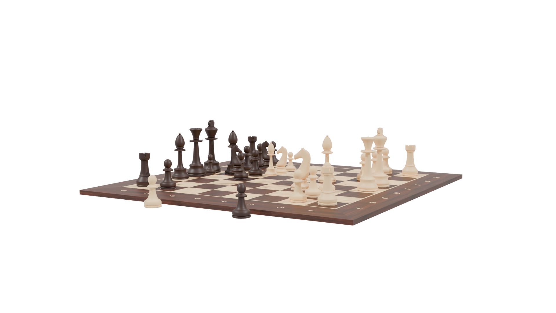 Realistic Chess Set 3D Model - Professional 3D Model Render 3