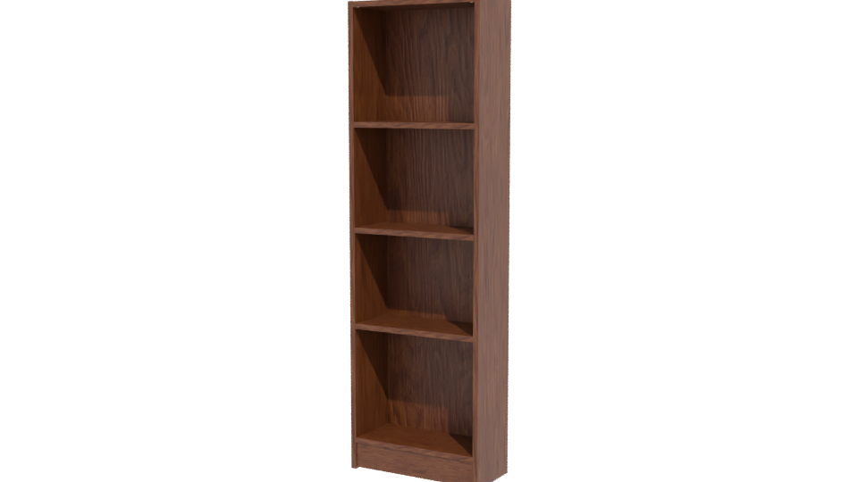Stylish Wooden Bookshelf Model - Professional 3D Model Render 12