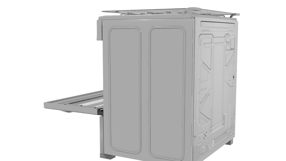 Sleek Gas Range Oven 3D Model - Professional 3D Model Render 3