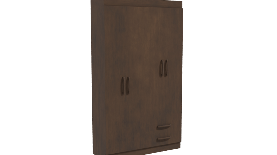 Stylish Wooden Wardrobe Model - Professional 3D Model Render 10