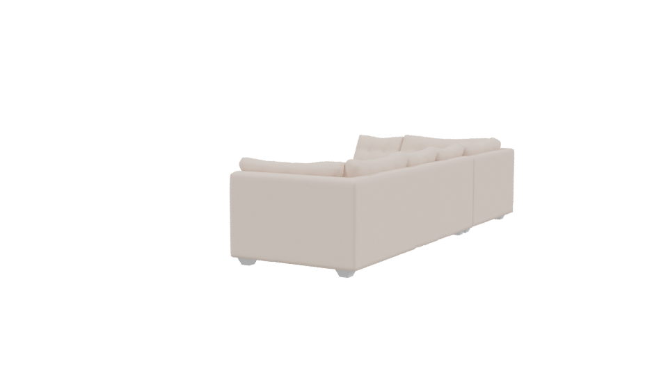 Modern L-Shaped Sofa Model - Professional 3D Model Render 3
