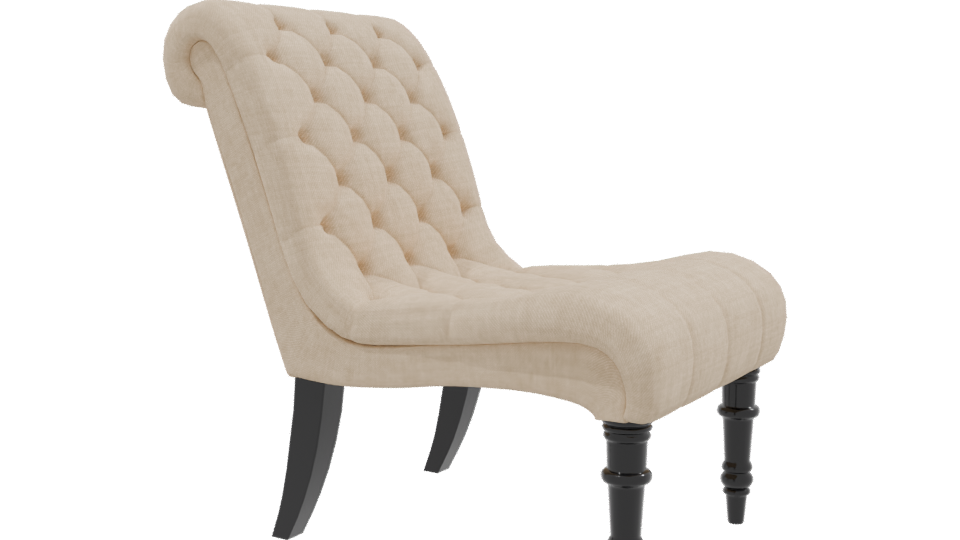 Elegant Tufted Accent Chair 3D - Professional 3D Model Render 9