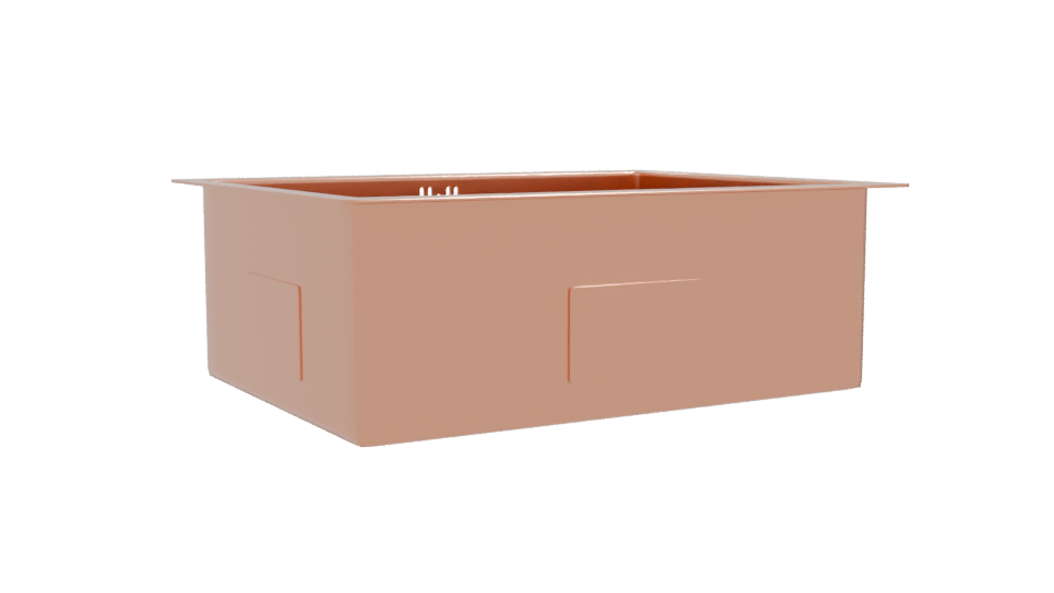 Stylish Rectangular Copper Basin 3D - Professional 3D Model Render 10