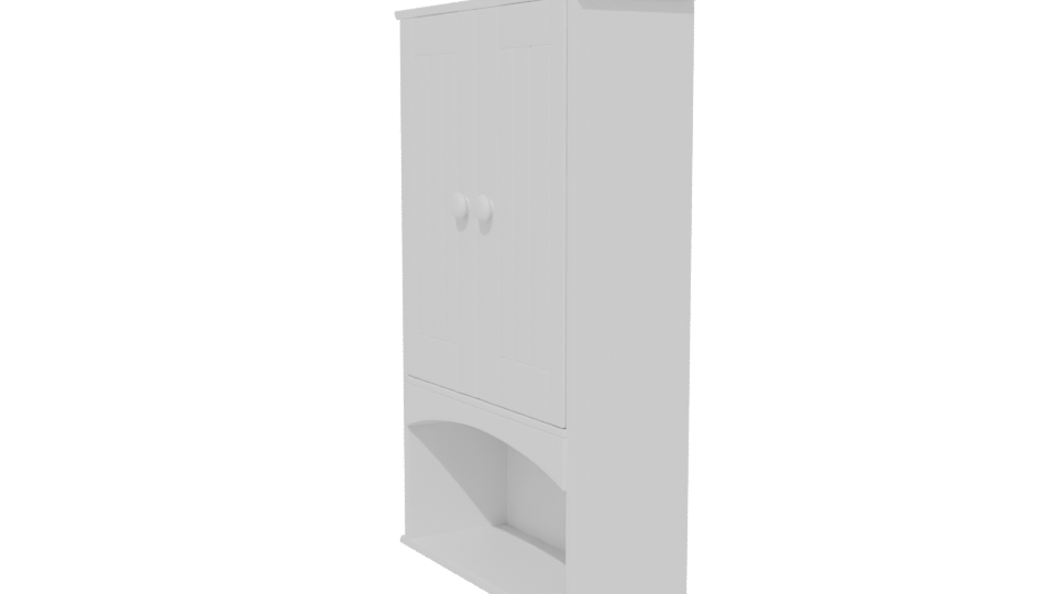 Sleek White Storage Cabinet 3D - Professional 3D Model Render 13