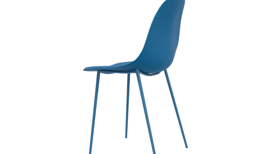 Sleek Blue Dining Chair Model - Professional 3D Model Render 3