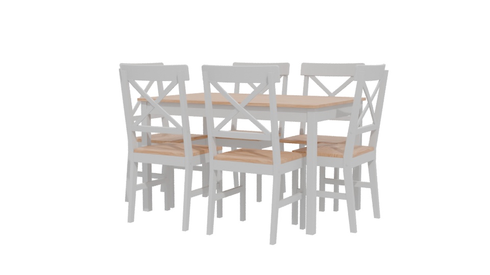 Stylish Wooden Dining Set 3D - Professional 3D Model Render 12