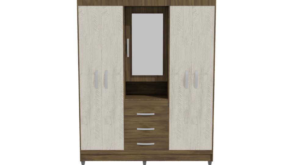 Modern Wood Storage Cabinet 3D - Professional 3D Model Render 11