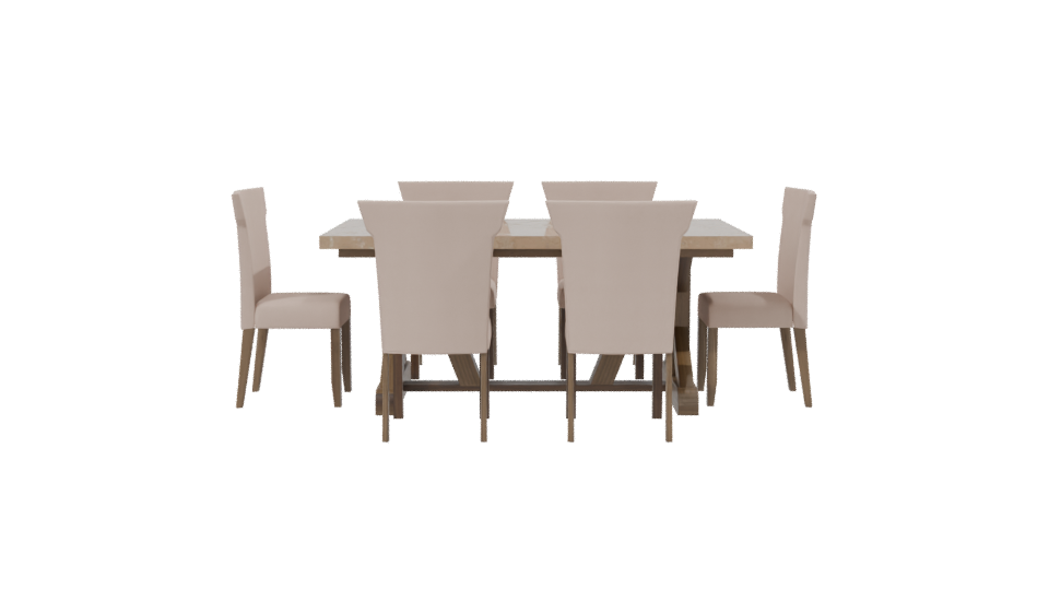 Elegant Dining Table Set 3D - Professional 3D Model Render 2