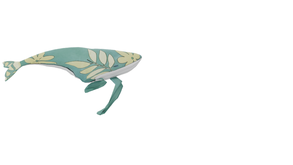 Stylized Tropical Whale 3D Model - Professional 3D Model Render 6