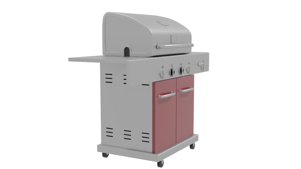 Stylish Gas Grill BBQ Model - Professional 3D Model Render 9