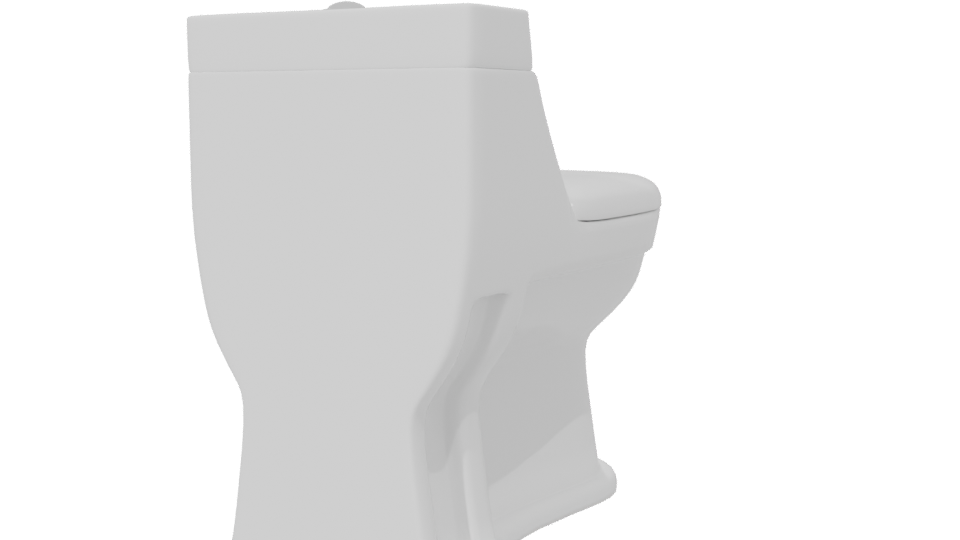 One Piece White Toilet 3D - Professional 3D Model Render 6