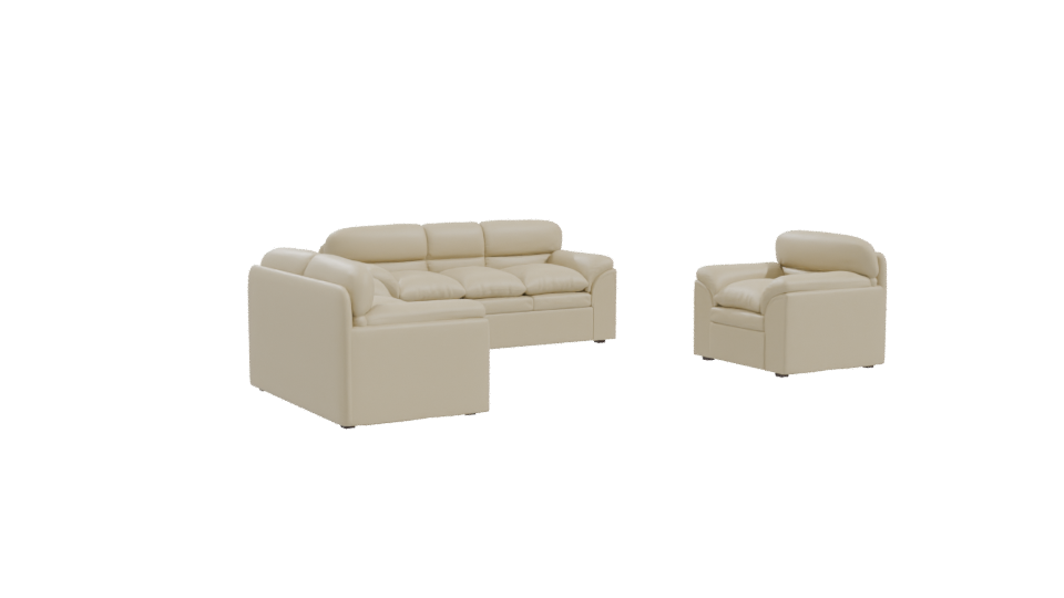 Stylish Leather Sofa Set 3D - Professional 3D Model Render 10