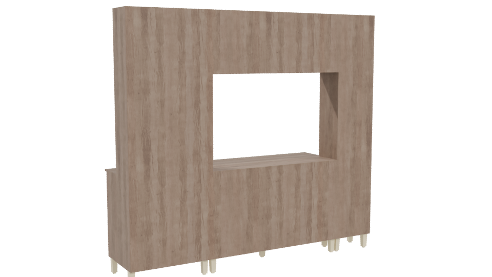 Stylish Modern Kitchen Cabinet Set - Professional 3D Model Render 4