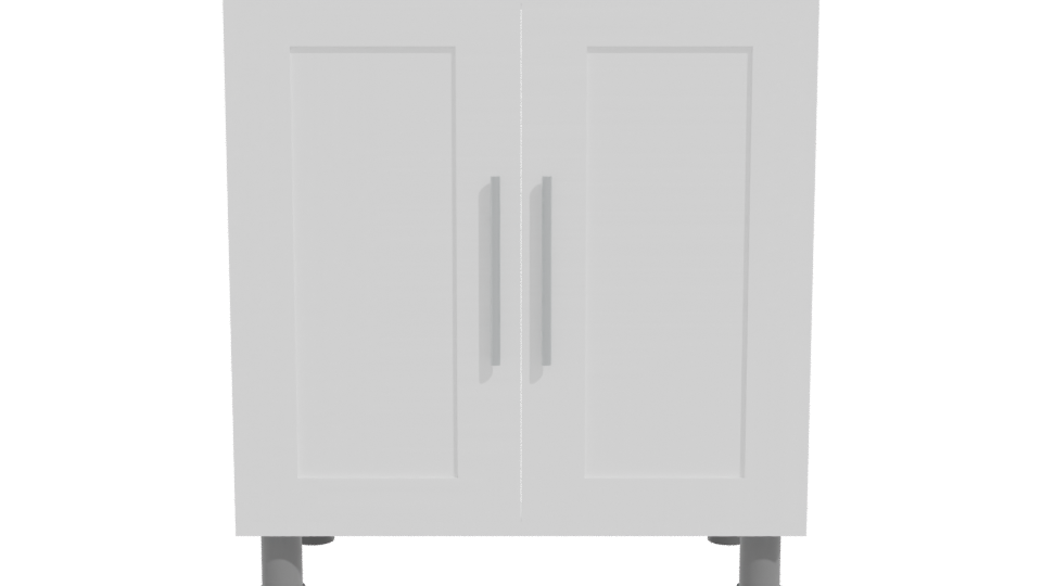Minimalist White Cabinet Model - Professional 3D Model Render 11