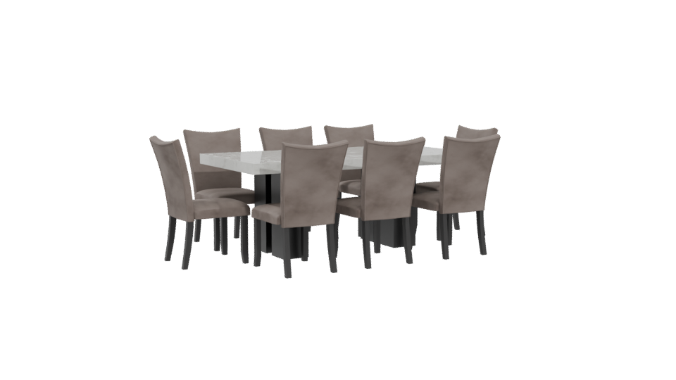 Rectangular Marble Dining Table 3D - Professional 3D Model Render 4